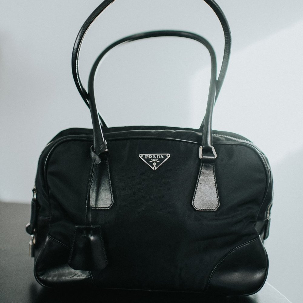 Prada Nylon Black Bowler Bag GREAT Condition!